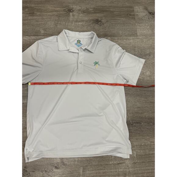 Chubbies Polo Shirt Mens Medium White Performance Stretch Palm Tree Golf - Picture 3 of 5